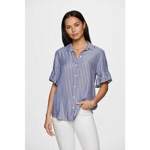 NWT BEACH LUNCH LOUNGE Sz MEDIUM Blue Striped Nisa Striped Shirt *NWT*